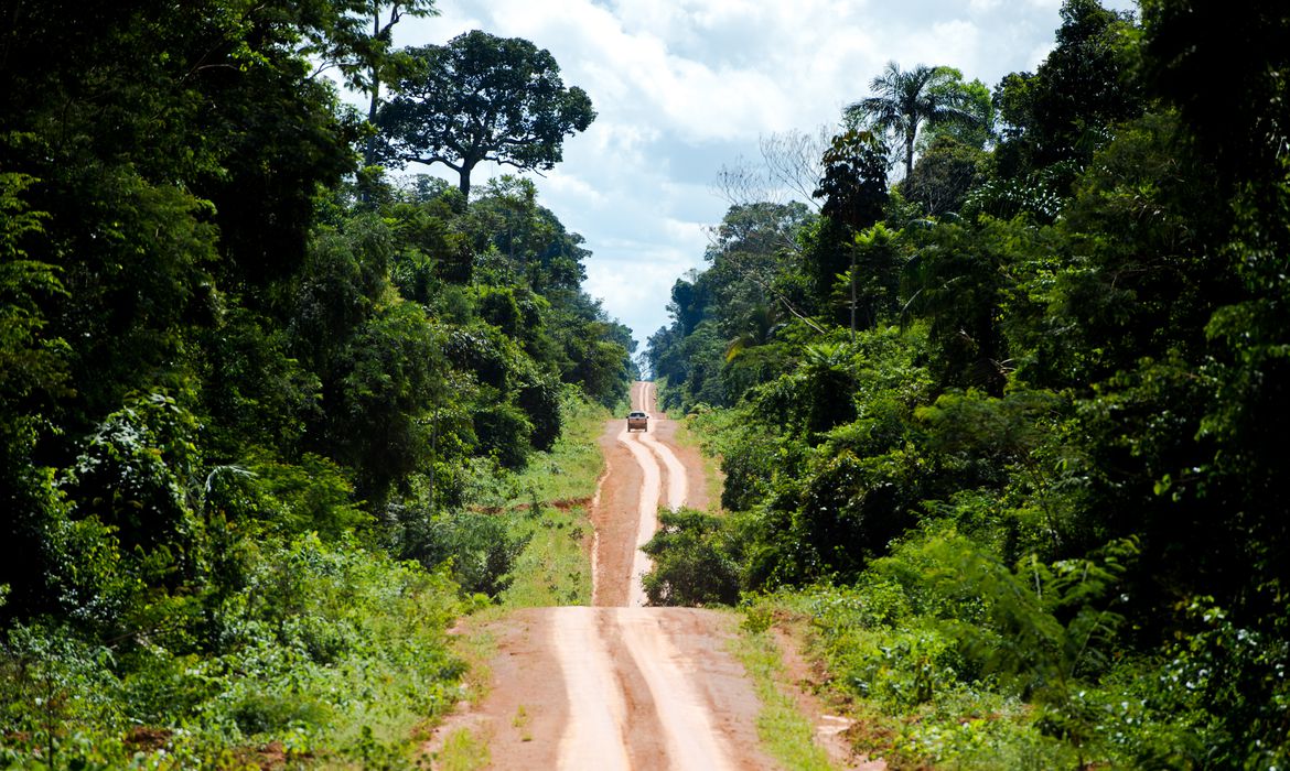 Colniza, MT, Brasil: Estrada que leva ao distrito de Guariba e marca o limite da  Terra Indígena Kawahiva do Rio Pardo. (Foto: Marcelo Camargo/Agência Brasil)